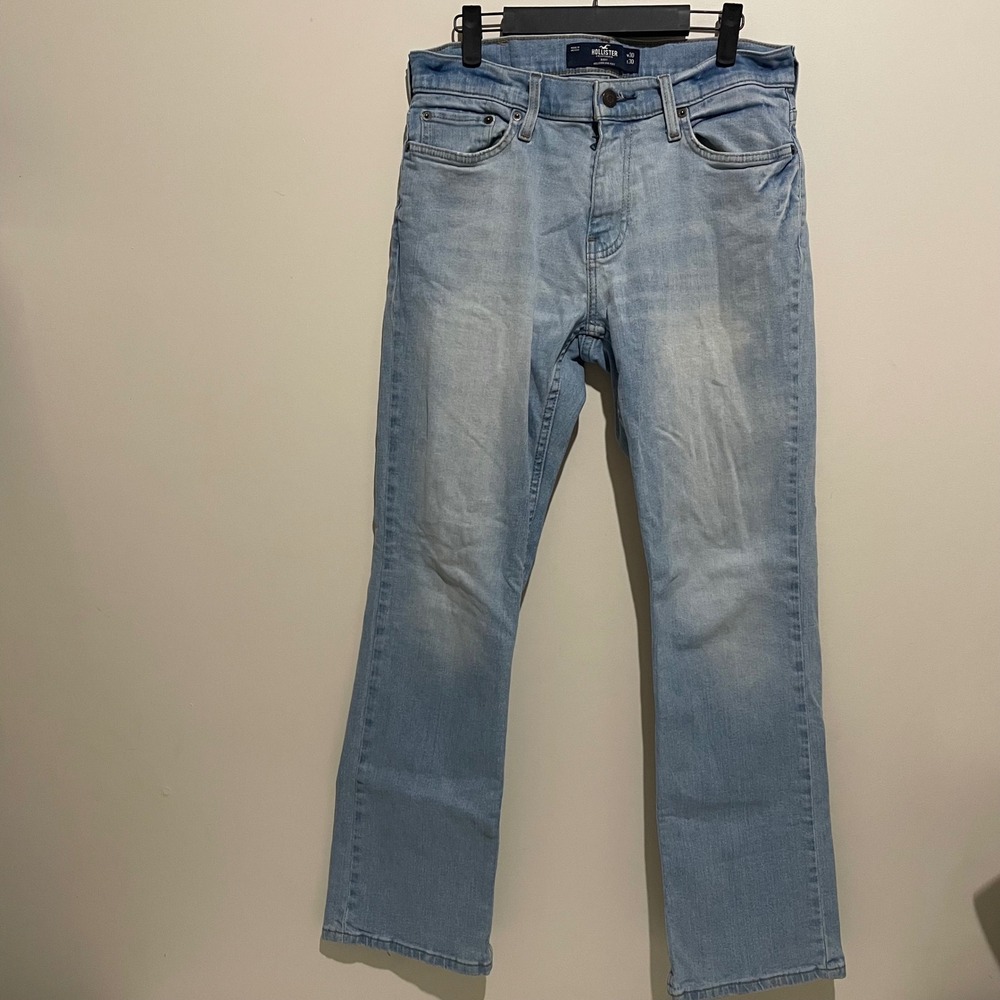 Hollister Epic Flex Bootcut Jeans Mens 30x30 Light Wash Blue Denim Stretch